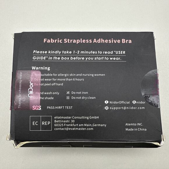 Niidor Adhesive Bra Strapless Sticky Invisible Push up Silicone Bra for Backless - Picture 16 of 16